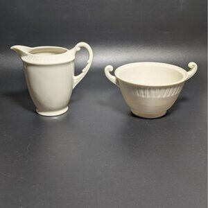 Syracuse China Shelledge Cream Sugar Bowl & Creamer Vintage Ceramic Elegant